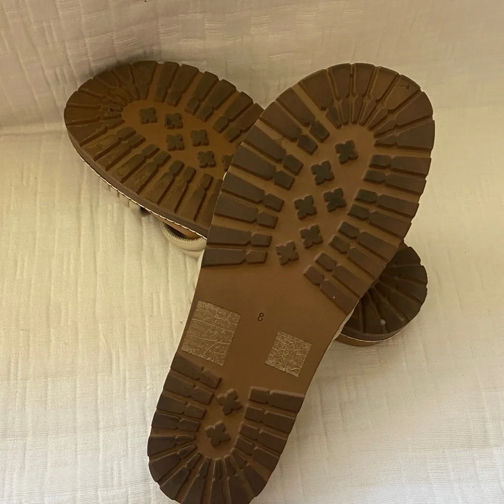 MADEWELL Beige Multi-Strap Slide Sandals